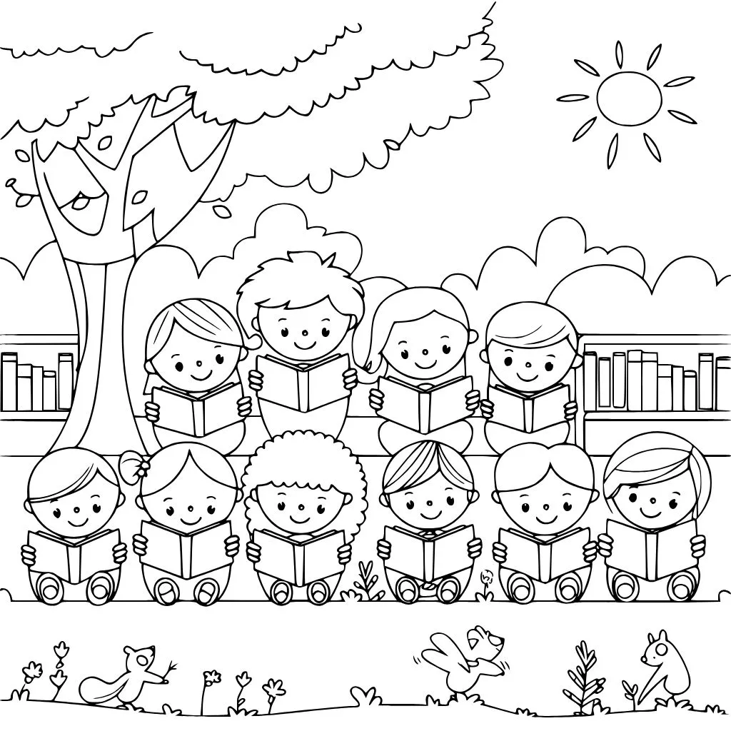 Fun Learning Coloring Page of Kids