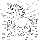 Unicorn Galloping in a Meadow