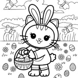 Hello Kitty Easter Coloring Pages