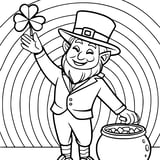 A cartoon character holding a four leaf clover.